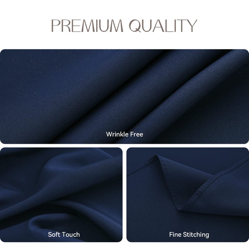 Romanstile Round Waterproof Tablecloth, Stain Resistant Washable Table Cloths Wrinkle Free Polyester Table Covers for Kitchen Dining Party Wedding Indoor and Outdoor - Navy Blue, 70 Inch - Image 4